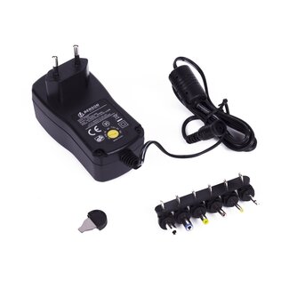 Benson Universele adapter - 2000 mA - 3-12V - 1,4 meter kabel - zwart