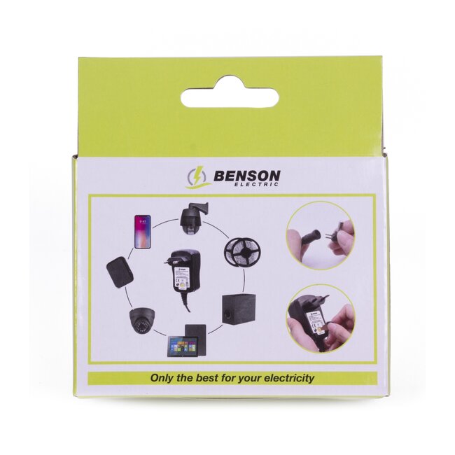 Benson Universele adapter - 2000 mA - 3-12V - 1,4 meter kabel - zwart
