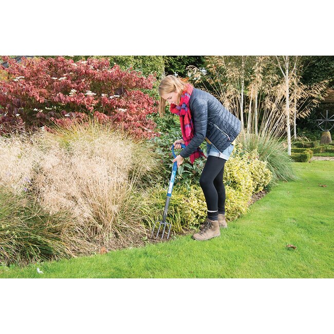 Silverline Spitvork - gehard metaal met epoxyharslaag - 95 cm - met steel - natuurkleurig - voor tuin en grondbewerking