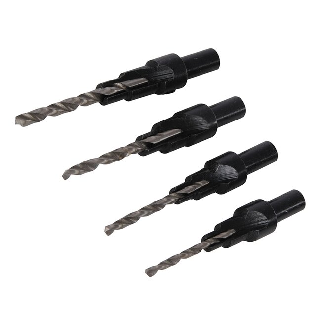 Silverline Verzinkboor set - 4 delig - Ø 6 t/m 12 mm - HSS - Zwart oxide afwerking