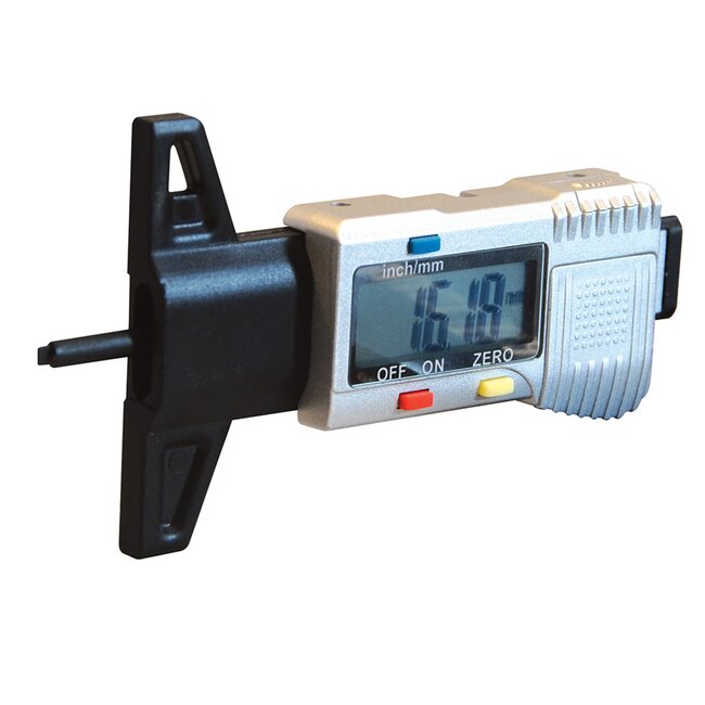 Silverline Digitale bandenprofielmeter - 0,01 mm resolutie - LCD display - Meetbereik 0-25 mm