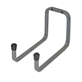 Fixman Dubbele opberghaak - 18 cm - Staal met roestbestendige coating - Plastic beschermdoppen - Voor garage en schuur