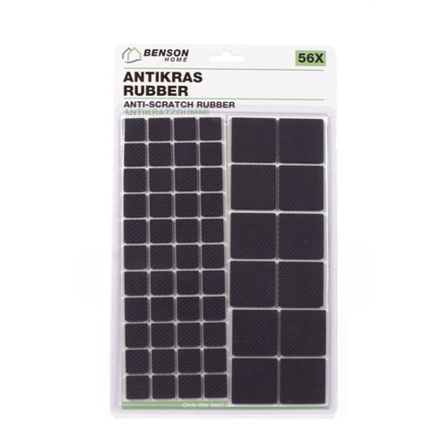 Benson Antikras Meubelbeschermers - Rubber - Zwart - Diverse Maten - 56 stuks Benson Antikras Meubelbeschermers - Rubber - Zwart - Diverse Maten - 56 stuks