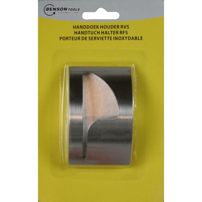 Benson Set van 10 handdoekhaken - geborsteld RVS - 50 x 85 mm - strak design