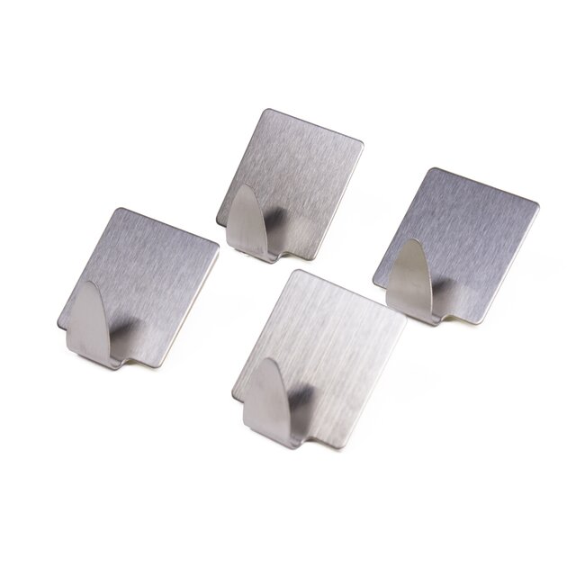 Benson Set van 40 zelfklevende vierkante RVS handdoekhaken - modern en duurzaam