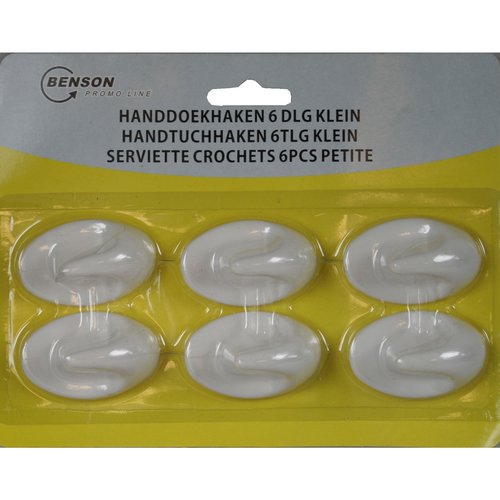 Benson Handdoekhaak Wit Klein - 60 stuks Benson Handdoekhaak Wit Klein - 60 stuks