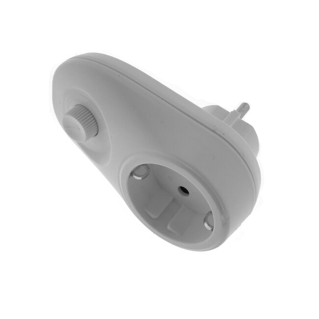 Benson Stopcontact met dimmer - randaarde - wit - kinderbeveiliging