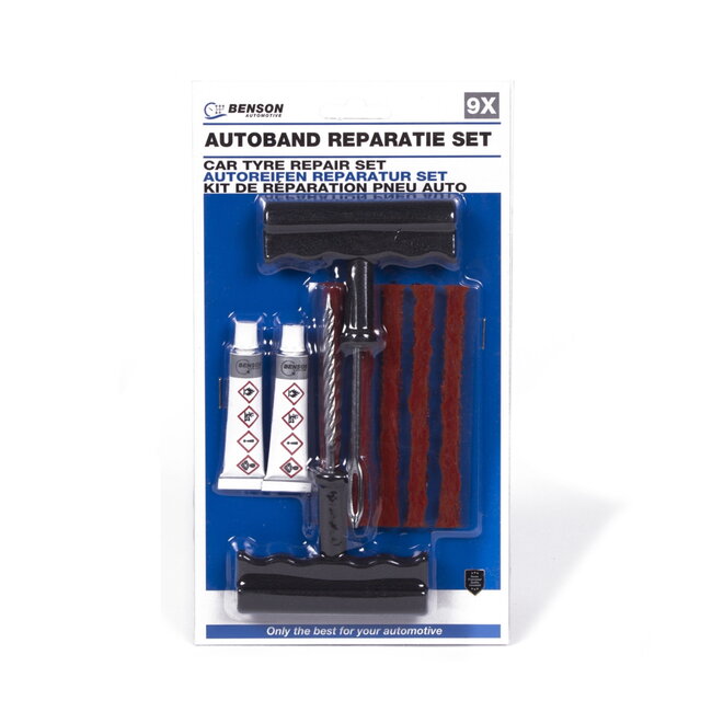 Benson Bandenreparatieset - Tubeless - 9-delig - Voor Auto, Motor en Scooter