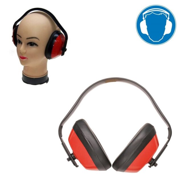 Benson Verstelbare gehoorbeschermer - hoog draagcomfort - lichtgewicht - zwart/rood - SNR 25 dB