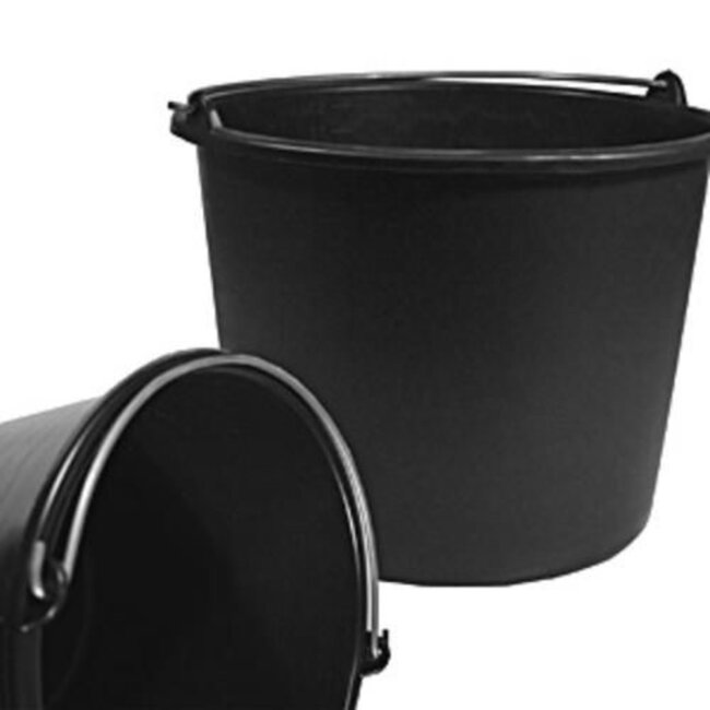 Benson Bouwemmer - Kunststof - 20 liter - Zwart - Verzinkte beugel - Maatverdeling