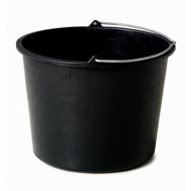 Benson Bouwemmer - Kunststof - 20 liter - Zwart - Verzinkte beugel - Maatverdeling