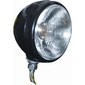 Dragon-Tools Schijnwerper tractorlamp - metalen behuizing - draaibare lens - 150 mm - zwart - tractor/voertuig - 12 volt bilux