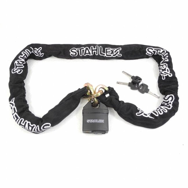 Stahlex Robuust kettingslot - gehard staal - 10 mm schakels - 150 cm - zwart