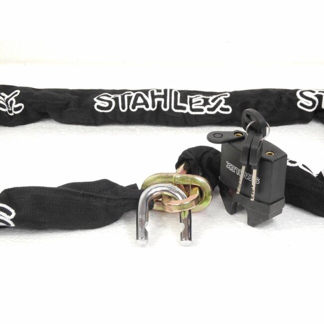 Stahlex Robuust kettingslot - gehard staal - 10 mm schakels - 150 cm - zwart