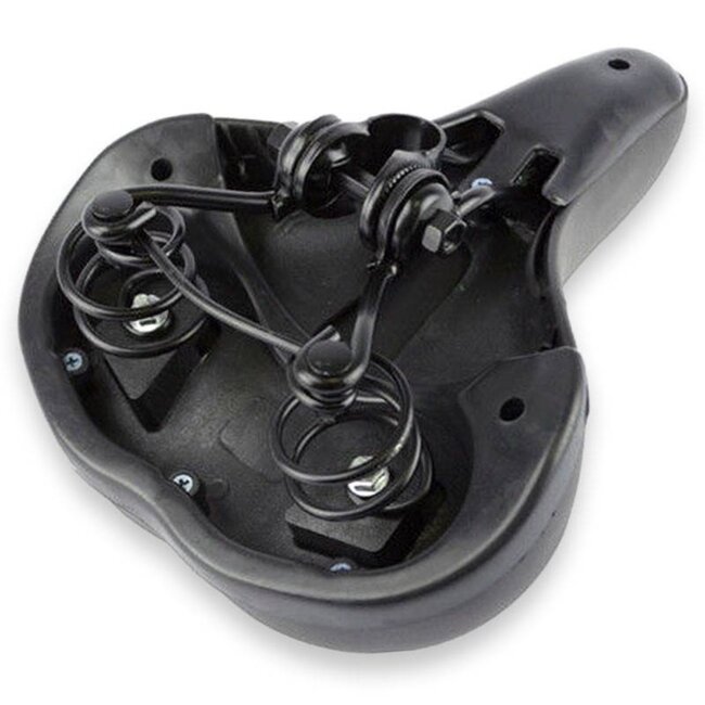 Benson Comfortabel fietszadel met gel en vering - zwart