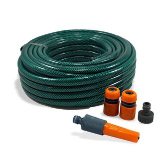 Benson Complete tuinslangset - 15 meter - UV-bestendig - Inclusief koppelstukken en spuit