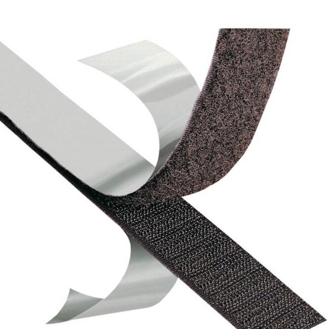 Benson Zelfklevend klittenband - zwart - 19 mm breed - 2 x 1 meter - veelzijdig en duurzaam