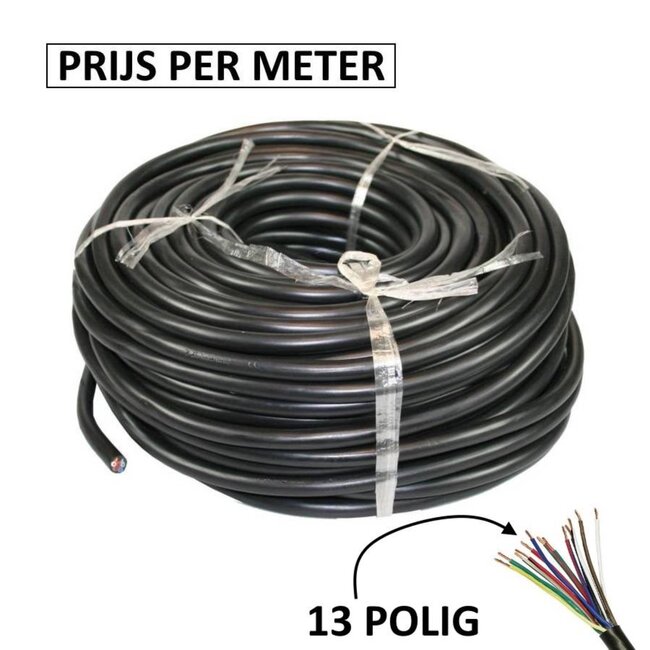 Benson 13-polige aanhangwagenkabel - per meter - 15 mm dikte - 13 aders