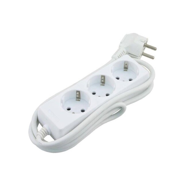 Benson Stekkerdoos - 3-voudig - 5 meter - geaard - wit - CE-gekeurd