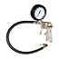 Silverline Bandenpomp met manometer - vernikkeld metaal - 40 cm slang - zwart - max. 8 bar - voor auto- en hollands ventiel
