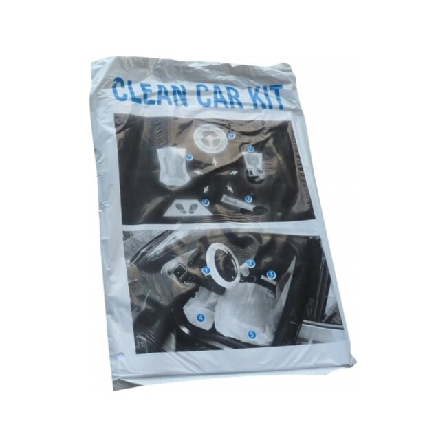 Dragon-Tools auto interieur beschermset - kunststof - tegen stof en vuil - 80 x 130 cm en 49 x 38 cm - transparant - 5-delig