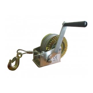 Dragon-Tools handlier verzinkt staal, 20 m staalkabel, mechanische rem, 545 kg, montageplaat 14 x 9 cm, zilver, aanhanger/boot