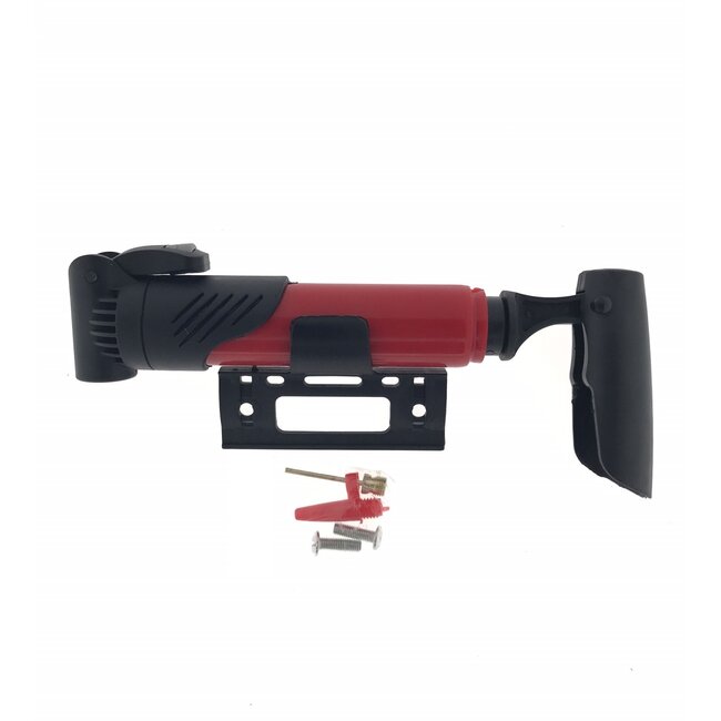 Benson Mini fietspomp/balpomp - uitschuifbaar - 20-40 cm - rood/zwart - max 6 bar