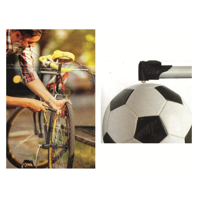 Benson Mini fietspomp/balpomp - uitschuifbaar - 20-40 cm - rood/zwart - max 6 bar