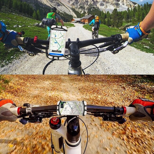 Benson Universele fiets telefoonhouder - verstelbaar - zwart