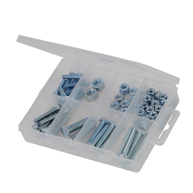 Fixman Zeskantmoer en bout assortiment - 75-delig - roestbestendig - met opbergkoffer