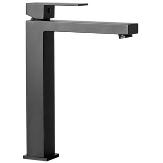 REA Hoog model wastafelkraan - mat zwart - modern design - messing - 275 mm hoogte