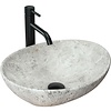 REA Sofia Opzetwastafel - Waskom - 41 x 34.5 x 15 cm - Light Stone - Stonelook REA Sofia Opzetwastafel - Waskom - 41 x 34.5 x 15 cm - Light Stone - Stonelook