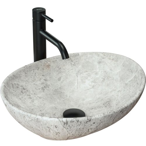 REA Sofia Opzetwastafel - Waskom - 41 x 34.5 x 15 cm - Light Stone - Stonelook REA Sofia Opzetwastafel - Waskom - 41 x 34.5 x 15 cm - Light Stone - Stonelook
