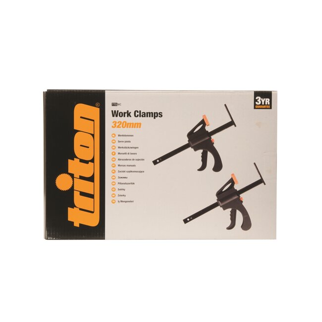 Triton geleiderailklemmen - metaal - stevige grip voor rails - 320 mm - metaalkleur - set van 2 - voor invalcirkelzaag