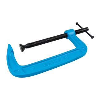 Silverline G-klem - gietijzer - met kantelvoet en verstevigde schouders - klembereik 150 mm - rood - sterke klemkracht - voor hout