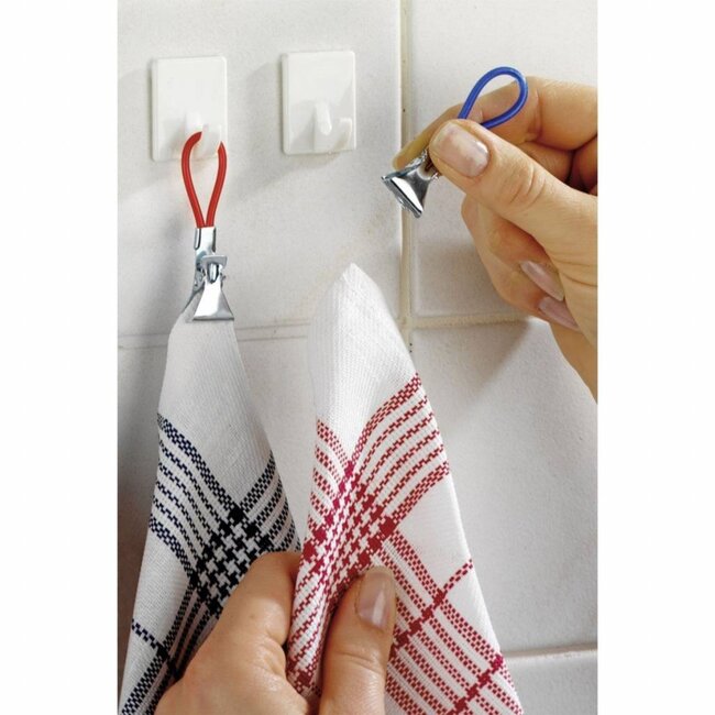 Benson Handdoekhouders - Klemlippen - 15 stuks - Kunststof/Metaal - Rubberen Coating