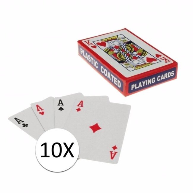 Benson Set speelkaarten - Plastic coating - 10 pakjes - Duurzaam en onderhoudsvriendelijk