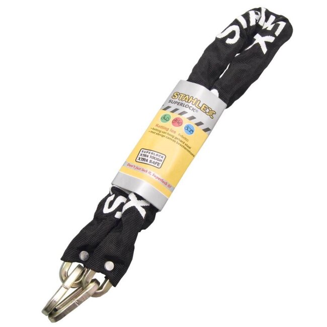 Stahlex Sterke vierkante ketting - gehard staal - 8 mm dik - 1400 mm lang - zwart