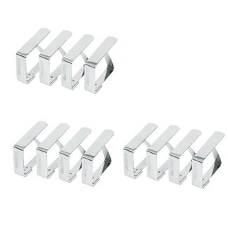 Benson Tafelkleedklemmen - roestvrij staal - verend - set van 12 stuks