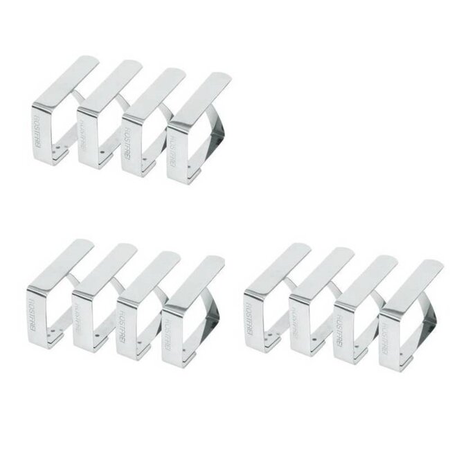 Benson Tafelkleedklemmen - roestvrij staal - verend - set van 12 stuks