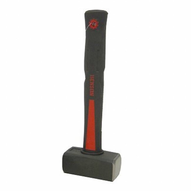 Hofftech Moker - Vuist - Glasvezel antislip steel - Gehard staal - 1 kg - Zwart/rood