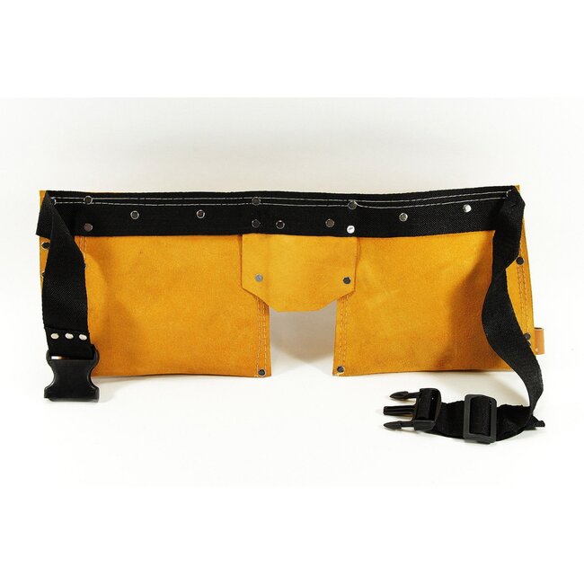 Benson Lederen gereedschapsgordel - 11 vakken - verstelbare riem - metaal en nylon versterkt