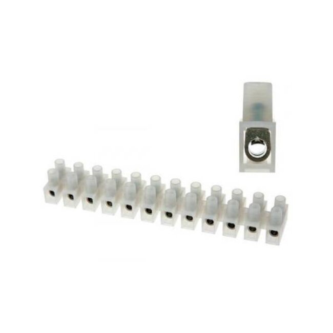 Benson Kroonsteenstrip - 10 mm² - 10 rijen - 12 klemmen - Transparant - Buigzaam plastic