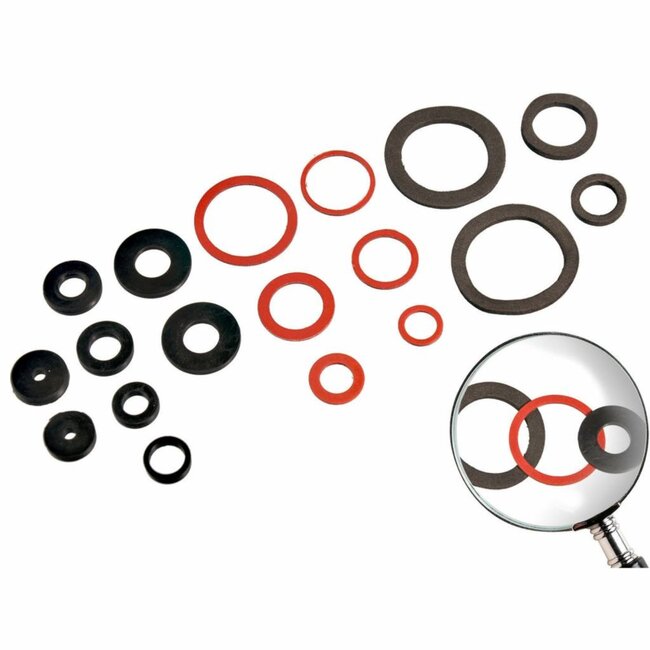 Benson Complete set afdichtingsringen - 141 stuks - 18 maten - rubber, fiber, EVA - voor sanitair en lekbescherming