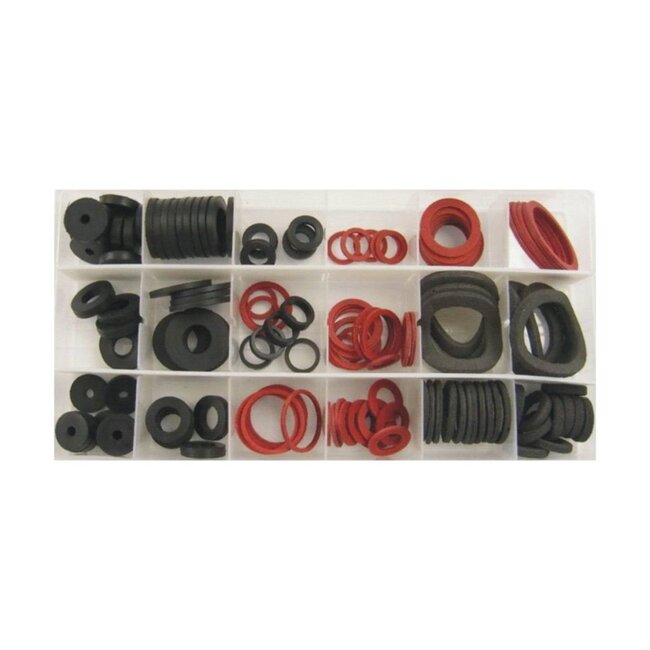 Benson Complete set afdichtingsringen - 141 stuks - 18 maten - rubber, fiber, EVA - voor sanitair en lekbescherming