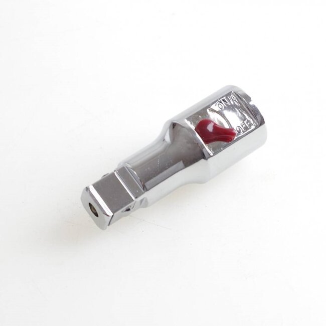 Hofftech Dop adapter - met LED-verlichting - verchroomd staal - inclusief batterijen - 6,5 x 2 cm