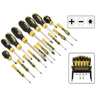 Benson Schroevendraaierset Kruiskop Torx Plat in Houder Soft - Grip - 18 delig