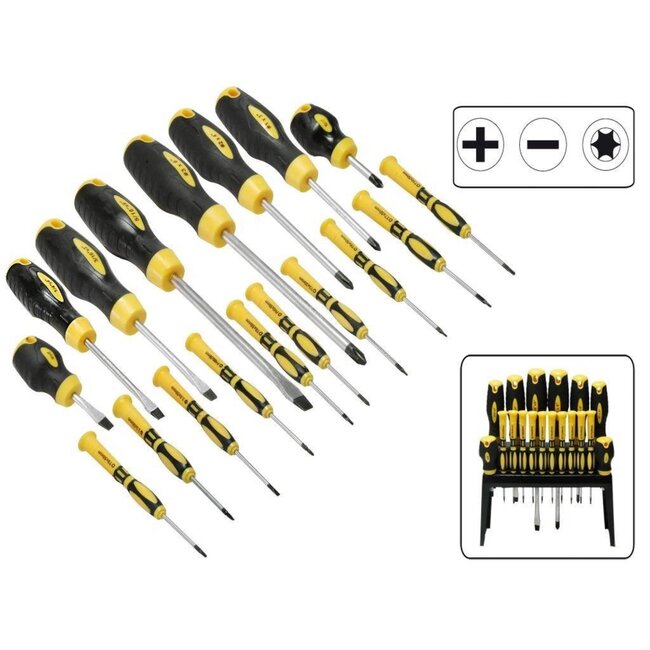 Benson Schroevendraaierset Kruiskop Torx Plat in Houder Soft - Grip - 18 delig