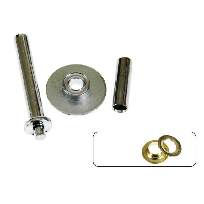 Benson Zeilringenset met aambeeld - 60 ringen - Ø 12.5 mm - plaatstaal messing