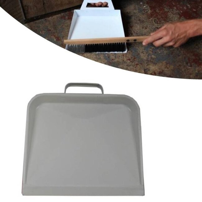 Benson Metaal stofblik - duurzaam en stevig - 32 x 23 cm - wit